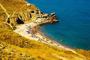 Пляж краснячка в Орджоникидзе - Крым.